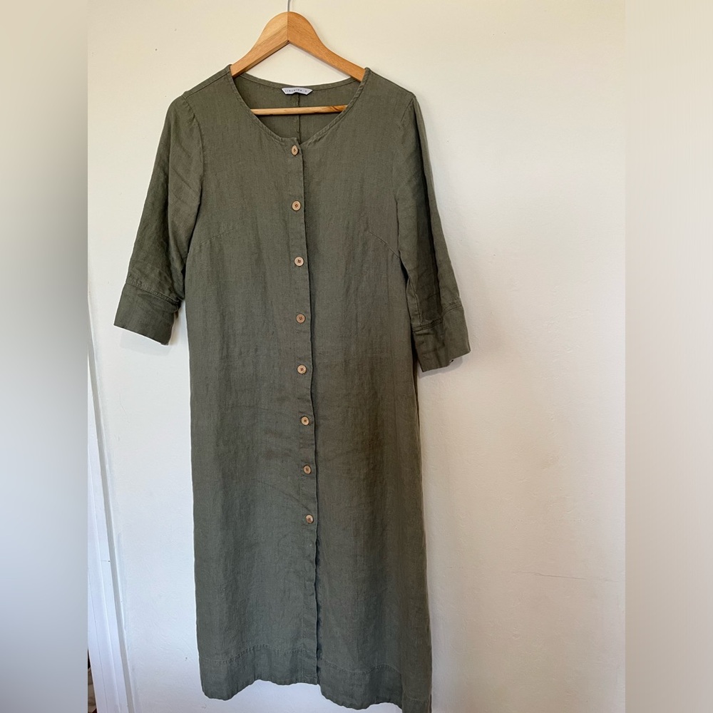 Linen fox linen dress